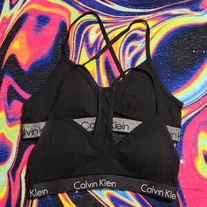 Calvin Klein Black Triangle Bra with Adjustable Straps